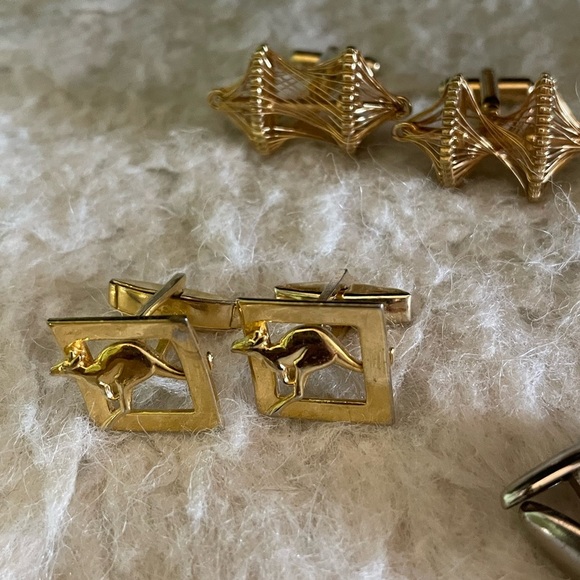 Elegant Gold and Silver Cufflinks and Tie Clip Collection - Picture 8 of 16